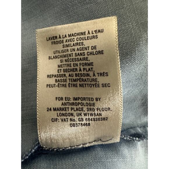 Anthropologie Holding Horses Sz L Embroidered Chambray Dress Lyocell Western - Picture 11 of 12